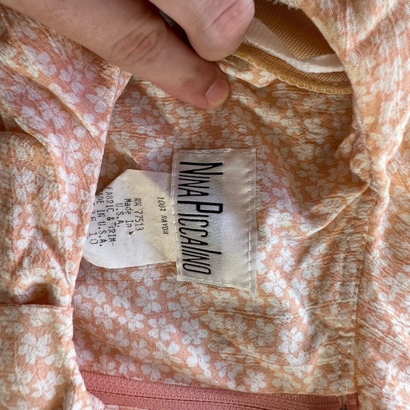 Peach Ruffled Button-Down Dress - Picture 6 of 9